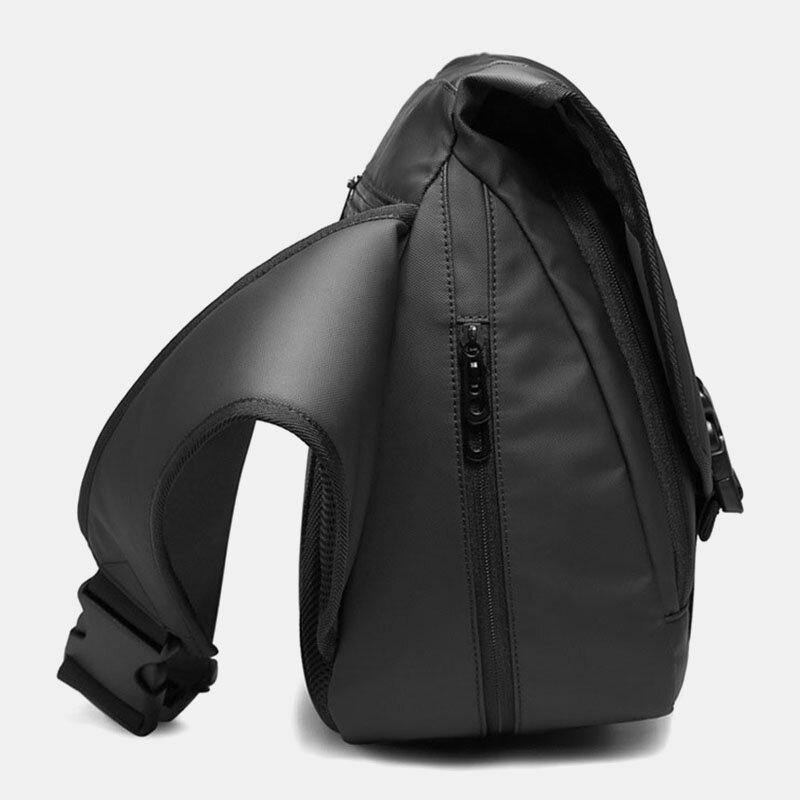 elvesmall Men PVC Waterproof Large Capacity Crossbody Bag Multifunction 15.6 Inch Laptop Briefcases Messenger Shoulder Bag