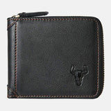 elvesmall Men Genuine Leather RFID Blocking Anti-theft Retro Multi-functional Card Holder Wallet