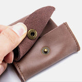 elvesmall Unisex Genuine Leather Casual Mini Coin Earphone Storage Bag Wallet Coin Bag