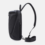 elvesmall Men Oxford USB Charging Anti-Theft Chest Bag Versatile Large Capacity Waterproof Night Reflective Strip Design Crossbody Bags