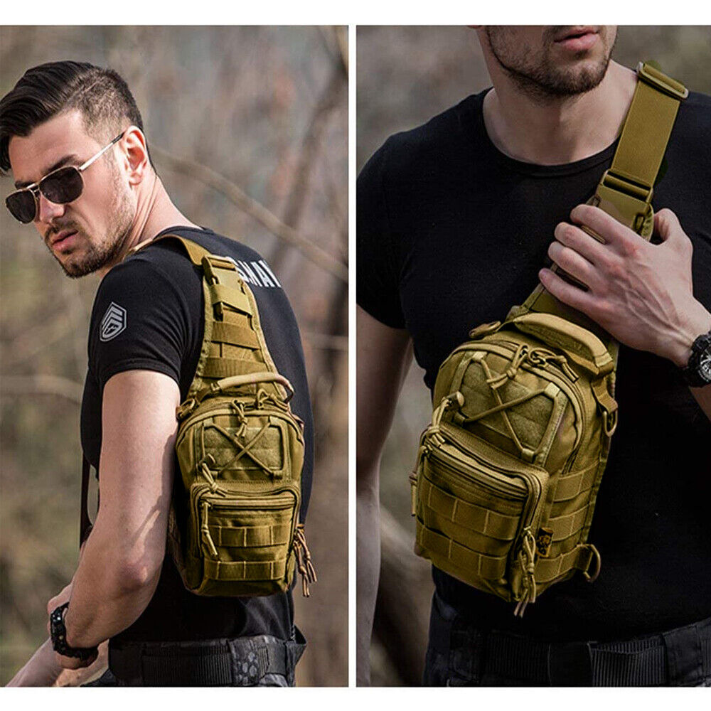 elvesmall Tactical Chest Bag Backpack Military Sling Shoulder Fanny Pack Cross Body Pouch