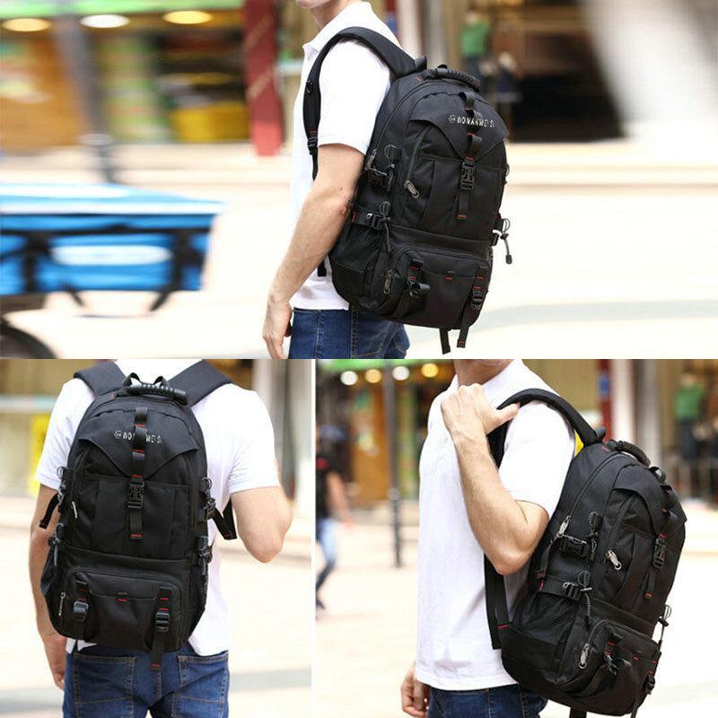 elvesmall Men Large Capacity Outdoor Waterproof USB Charging Multi-pocket 14 Inch Laptop Bag Travel Climbing Backpack