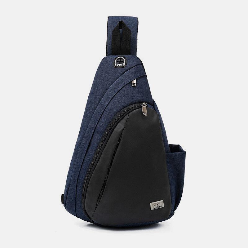 elvesmall Unisex Nylon Light Weight Contrast Color Casual Outdoor Travel Multi-carry Shoulder Bag Crossbody Bag Chest Bag