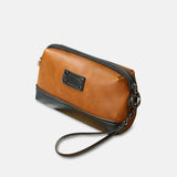 elvesmall Men PU Leather Solid Color Anti-Theft Casual Phone Bag Crossbody Bag Shoulder Bag
