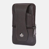 elvesmall Men Durable Flap Magnetic Button Design Waist Bag Breathable Tasteless Belt Bag 6.5 Inch Phone Bag Crossbody Bags With Shoulder Strap