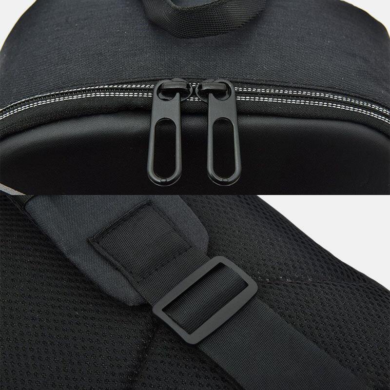 elvesmall Men Nylon USB Charging Casual Outdoor Brief Chest Bag Shoulder Bag