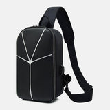 elvesmall Men Nylon Casual Outdoor Sport Solid Color Chest Bag Crossbody Bag