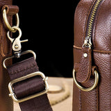 elvesmall Men Genuine Leather Large Capacity 14 Inch Multifuntion Briefcase Laptop Messenger Bag Crossbody Bags Handbag