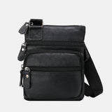 elvesmall Men Genuine Leather Large Capacity Waterproof Wear-resistant Crossbody Bag