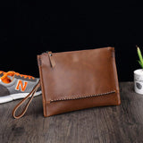 elvesmall Men PU Leather Vintage Brown Anti-Theft Clutch Bags Wallet