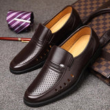 elvesmall Pointed British Men's Business Formal Wear Hollow Ankle Shoes