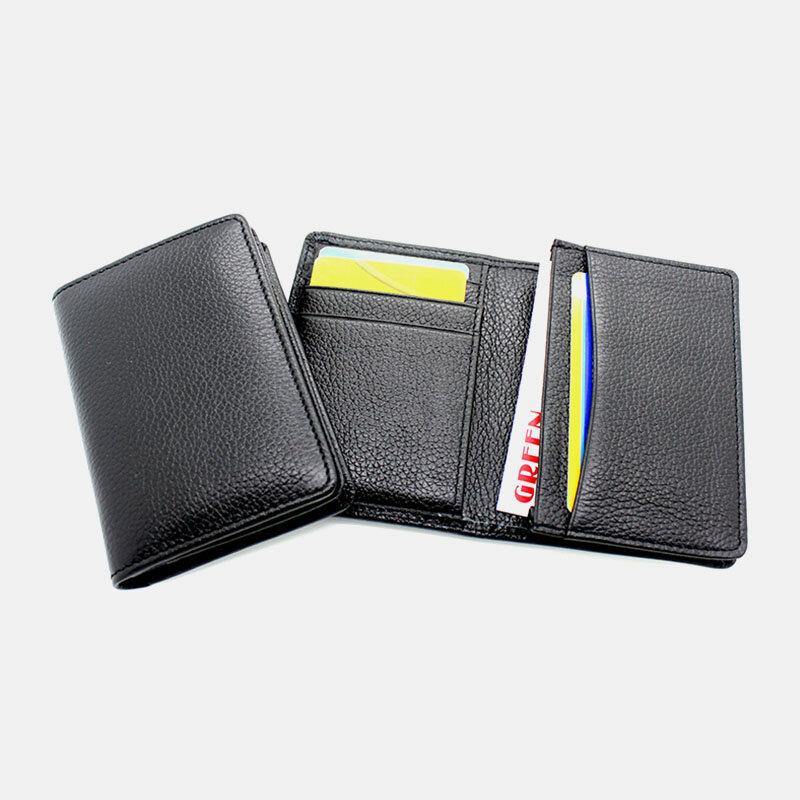elvesmall Men Genuine Leather Large Capacity Bifold Retro Business Multi-card Slot Card Holder Business Card Holder Credit Card Holder Wallet
