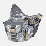 elvesmall Unisex Oxford Cloth Tactical Camouflage Outdoor Game Riding Multi-carry Saddle Bag Crossbody Bag Waist Bag Backpack