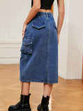 elvesmall Urban Explorer Drawstring Denim Skirt