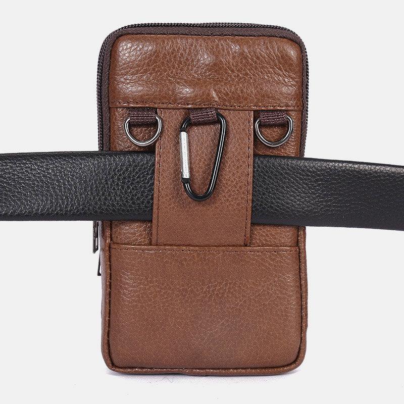 elvesmall Men Durable Flap Magnetic Button Design Waist Bag Breathable Tasteless Belt Bag 6.5 Inch Phone Bag Crossbody Bags With Shoulder Strap