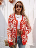 elvesmall Zebra Print Button Down Cardigan