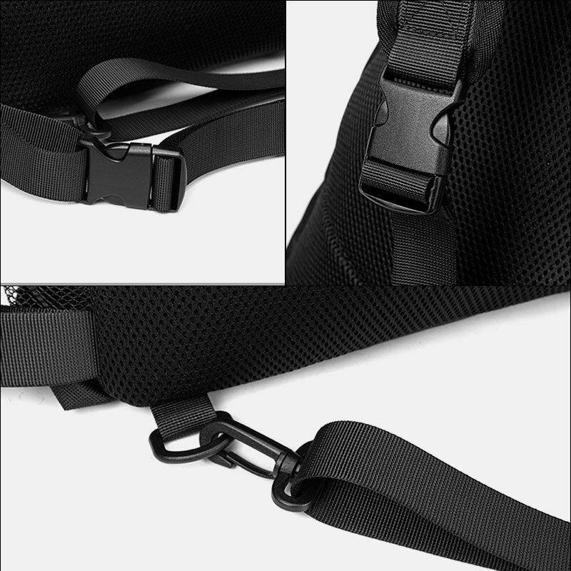 elvesmall Men Oxford Large Capacity Multi-Pocket Retro Casual Street Crossbody Bags Backpack