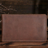elvesmall Men Genuine Leather Retro Business Solid Thin Multi-slot Card Case Card Holder Wallet