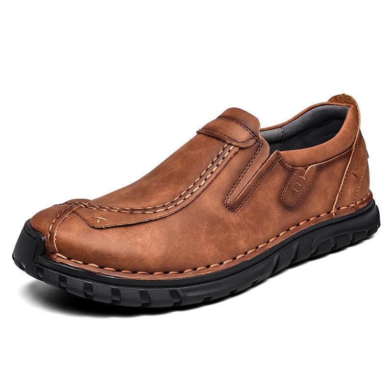 elvesmall Men's Hand-stitched Lace-up Tooling Shoes