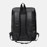 elvesmall Men Faux Leather Large Capacity Business Casual 14 Inch Laptop Bag Backpack