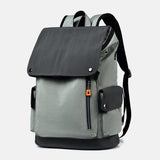 elvesmall Men OxFord Cloth Large Capacity Contrast Color Casual Fashion Travel 14 Inch Laptop Bag Backpack With USB Charging