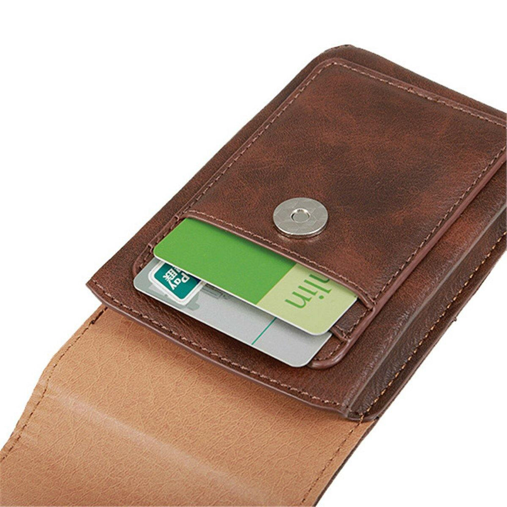 elvesmall Man Business PU Phone Bag Card Bag Wallet Purse Dual Use Waist Bag