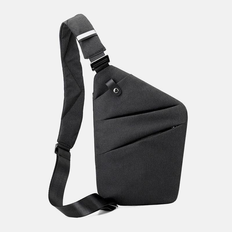 elvesmall Men Luminous Oxford Multi-pockets Large Capacity Anti-theft Waterproof Crossbody Bag Chest Bag Sling Bag
