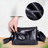 elvesmall Men Genuine Leather Anti-Theft Wear-Resistant 7.9 Inch Ipad Vintage Square Bag Crossbody Bag Shoulder Bag