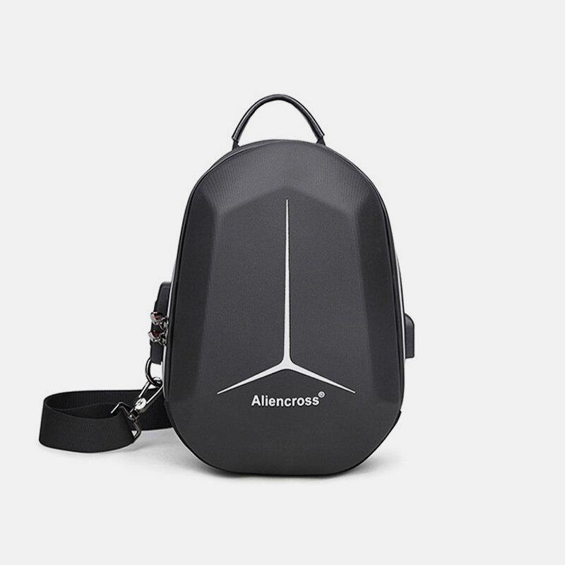 elvesmall Men Large Capacity USB Charging Multi-Layers Waterproof Crossbody Bag Chest Bag Sling Bag