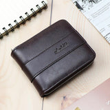 elvesmall Men Faux Leather Retro Classical Wax Leather Multi-slot Card Holder Wallet