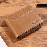elvesmall Men Genuine Leather Business Retro Cowhide Multifunction Card Holder Wallet