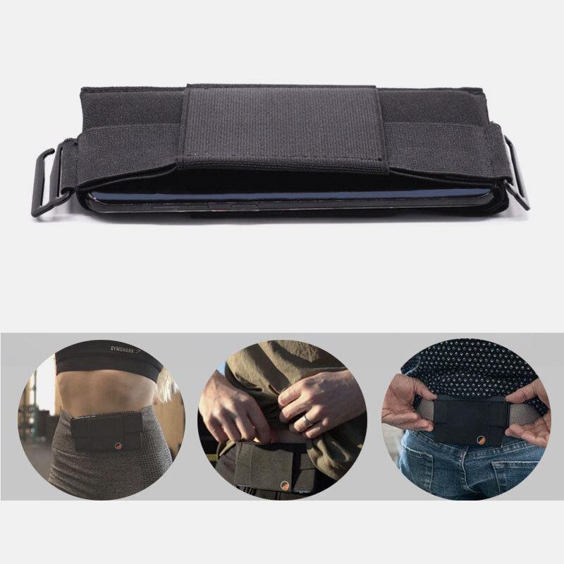 elvesmall Men Outdoor Sports High Stretch Fabric Close-fitting Anti-theft Waist Bag Phone Bag Storage Bag