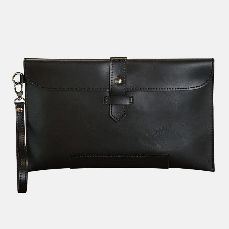 elvesmall Men Faux Leather Retro Business 6.7 Inch Phone Bag Envelope Bag Clutch Bag