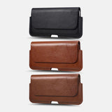 elvesmall Men Multi-size Design Waist Bag Genuine Leather Large Capacity Belt Bag Phone Bag