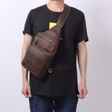 elvesmall New Vintage Genuine Leather Men's Bag