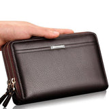 elvesmall Men Clutch Wallet Waterproof Business Long Zipper Wallet Phone Holder