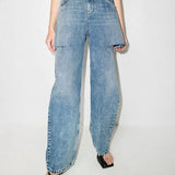 elvesmall Spring And Summer New Cut Process Wash Jeans