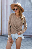 elvesmall V Neck Wrap Front Knitted Top