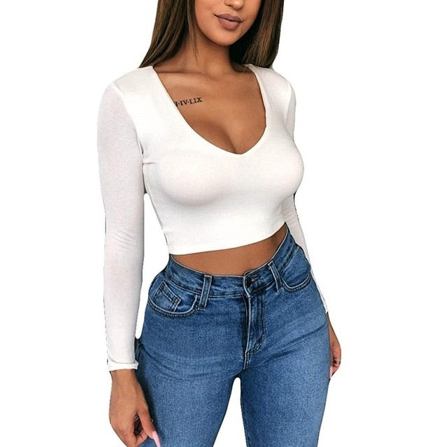 Women T-shirt Long Sleeve Top Ladies Bodycon Casual T Shirt Sexy Ladies Shirt Womens Clothing Party Clothes Women Tee Shirts