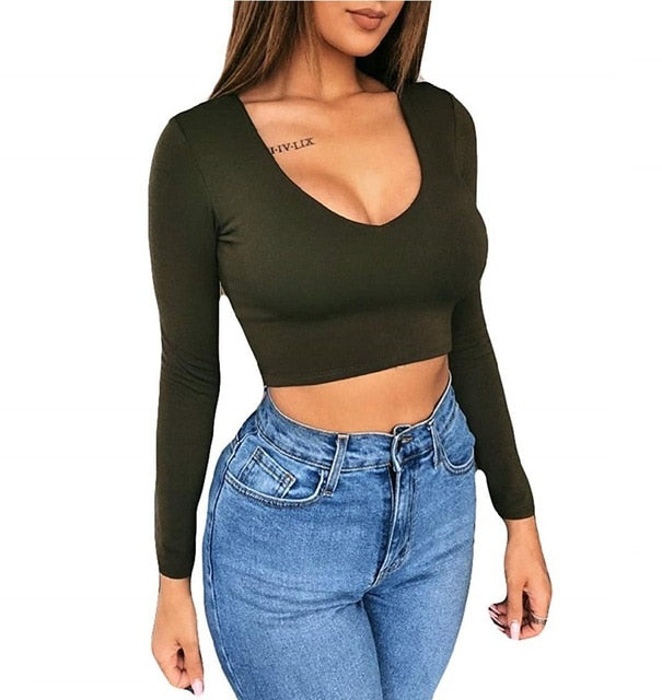 Women T-shirt Long Sleeve Top Ladies Bodycon Casual T Shirt Sexy Ladies Shirt Womens Clothing Party Clothes Women Tee Shirts