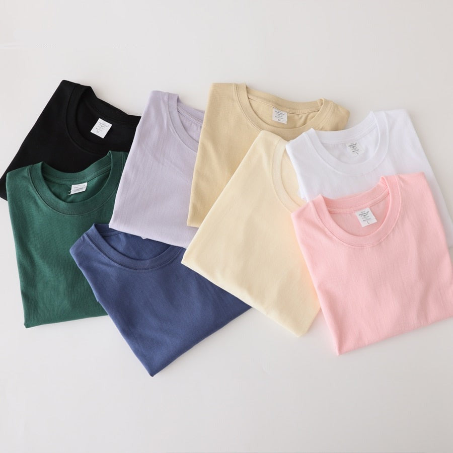 Elvesmall  Women New Khaki Solid T shirts Female 100% Cotton Tees Lady Short Sleeve T-shirt Tops for Summer